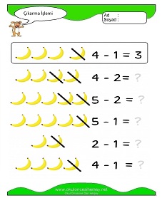 Çıkarma İşlemi Çalışma Sayfaları